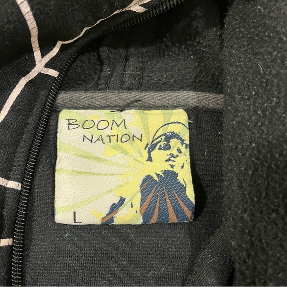 Vintage Y2K Boom Nation Spider-man Hoodie Full Face Zip Marvel Rhinestones Large - Picture 4 of 5